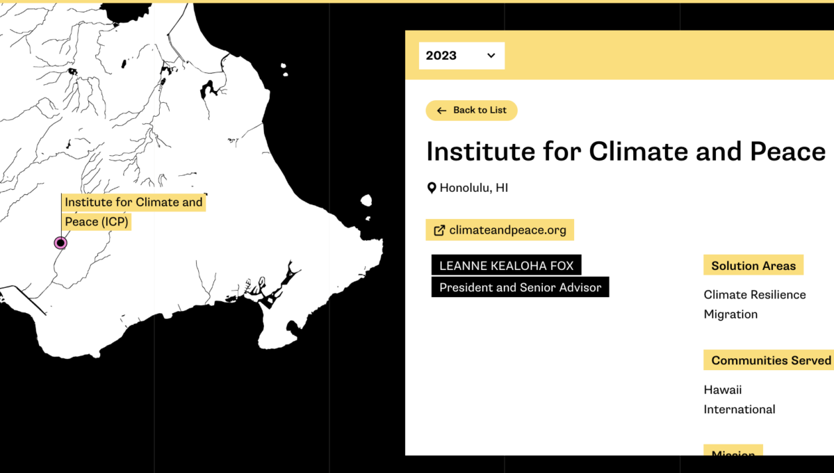 Map showing grantee location with segment of the grantee profile